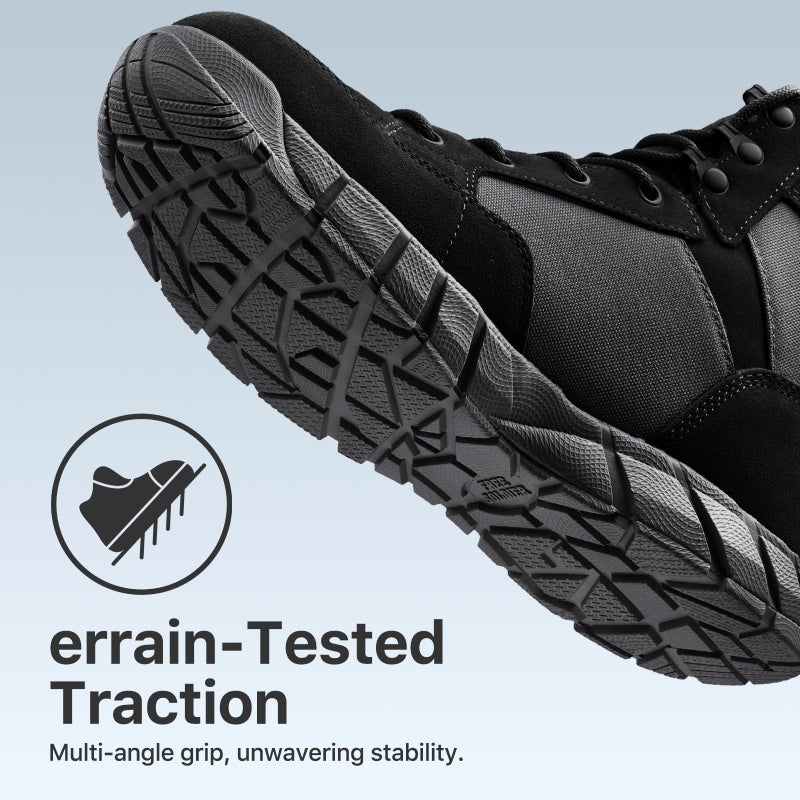 FREE SOLDIER Waterproof Hiking Work Boots Men's Tactical Boots 6 Inches Lightweight Military Boots Breathable Desert Boots(Black 10) - Image 4